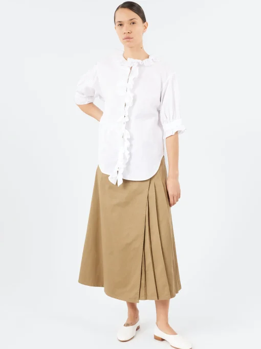 Best - S/S Frill Shirt in Black Women Tops & Blouses