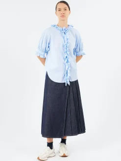 Best - S/S Frill Shirt in Women Tops & Blouses
