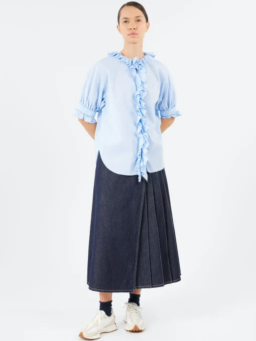 Best - S/S Frill Shirt in Women Tops & Blouses