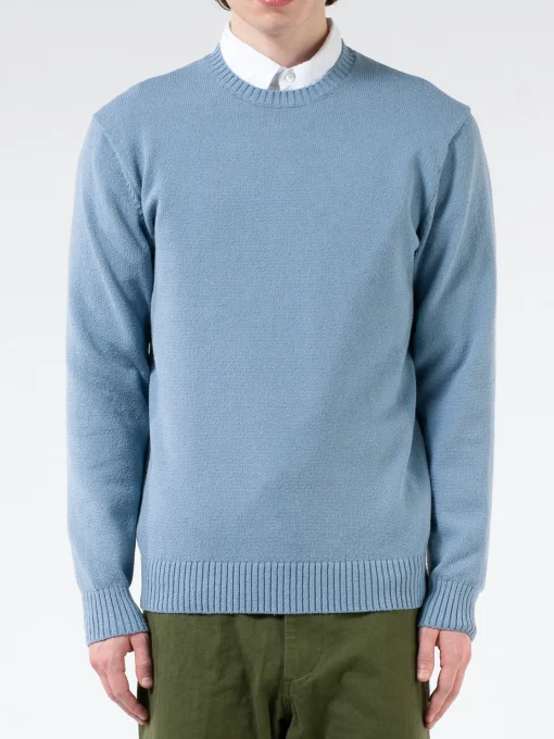Outlet - 7 Gauge Lilyan Crew Neck Knit in Sax Knitwear