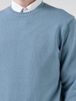 Outlet - 7 Gauge Lilyan Crew Neck Knit in Sax Knitwear