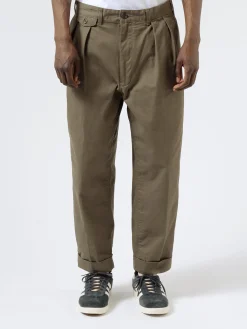 Best - 2 Pleat Chino in Olive Pants