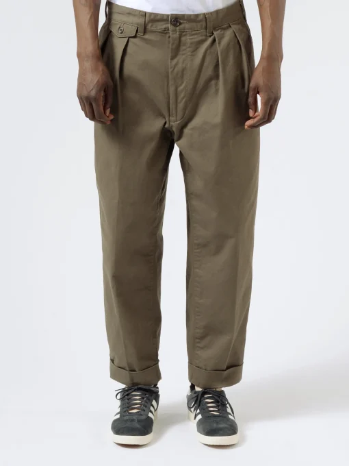 Best - 2 Pleat Chino in Olive Pants