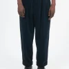 Sale - 2 Pleat Corduroy Pants in Navy Pants