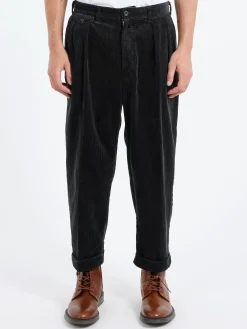 Fashion - 2 Pleat Corduroy Pants in Charcoal Grey Pants