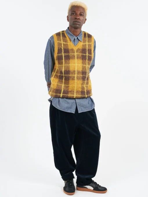 Sale - 2 Pleat Corduroy Pants in Navy Pants