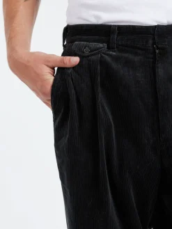 Fashion - 2 Pleat Corduroy Pants in Charcoal Grey Pants