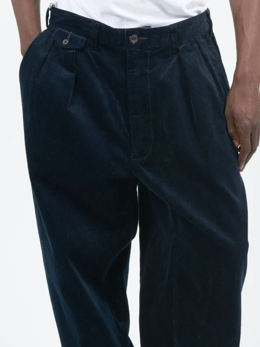 Sale - 2 Pleat Corduroy Pants in Navy Pants