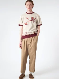 Outlet - 2 Pleat Trousers in Khaki Pants