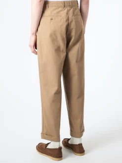 Outlet - 2 Pleat Trousers in Khaki Pants