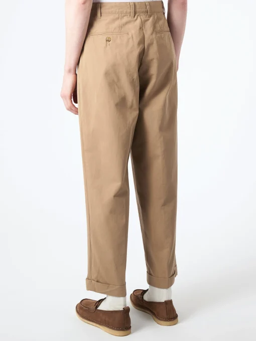 Outlet - 2 Pleat Trousers in Khaki Pants