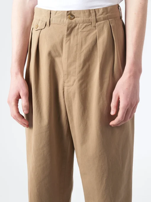 Outlet - 2 Pleat Trousers in Khaki Pants