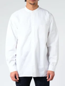 Fashion - Broad Band Collar Pullover Shirt in Button-Ups