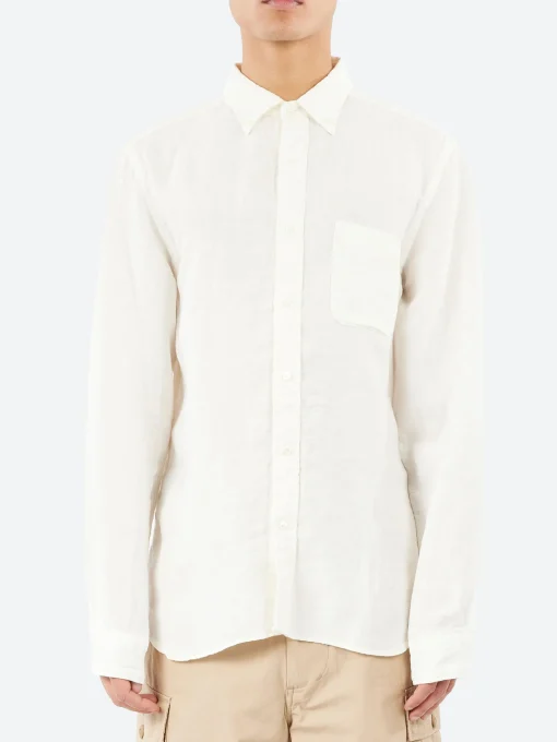 Hot - Button Down Chambray Shirt in Button-Ups