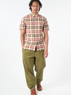 Outlet - Button-Down Madras Shirt in Brown Button-Ups