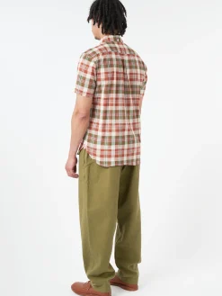 Outlet - Button-Down Madras Shirt in Brown Button-Ups