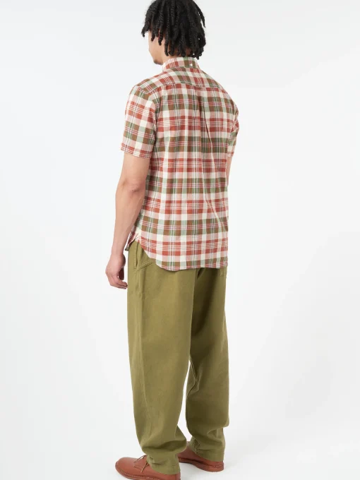 Outlet - Button-Down Madras Shirt in Brown Button-Ups