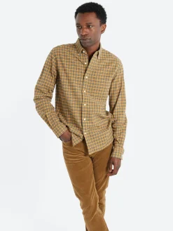 Outlet - Button-Down Mini Plaid Flannel in Yellow Button-Ups
