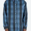 Hot - Button-Down Print Flannel Classic Fit in Blue Button-Ups