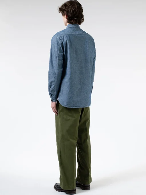 Clearance - Chambray Work Shirt in Blue Button-Ups