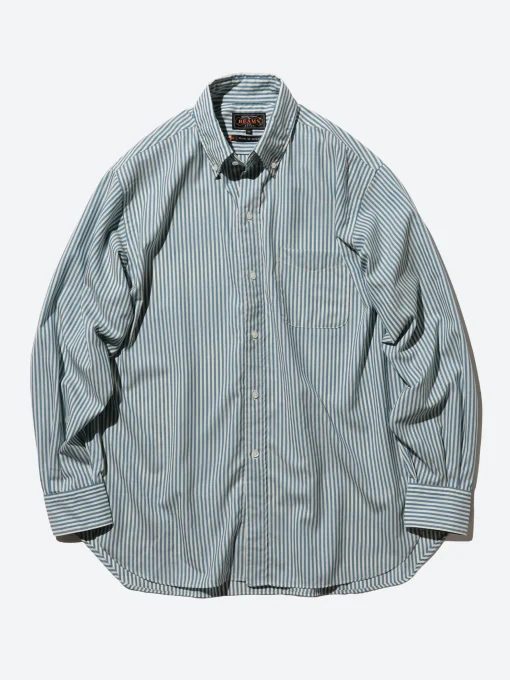 Discount - Classic Fit Wool Stripe Button Down Shirt in Button-Ups