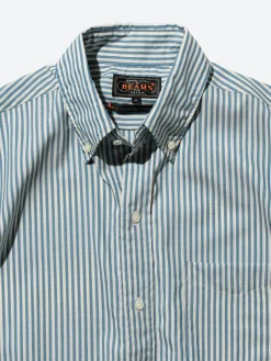Discount - Classic Fit Wool Stripe Button Down Shirt in Button-Ups