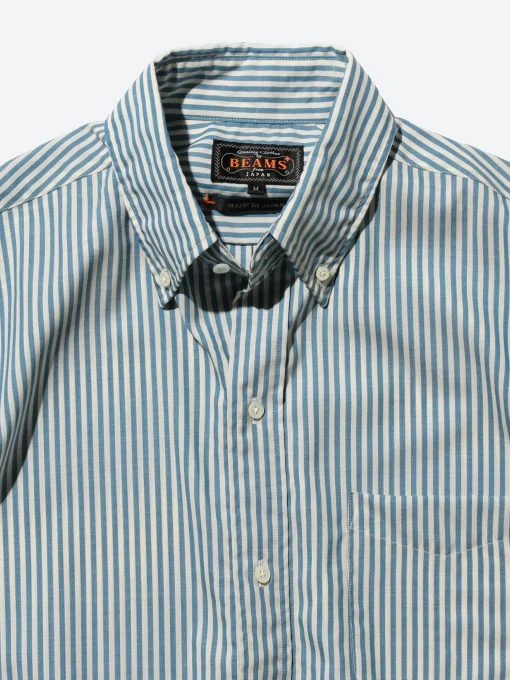 Discount - Classic Fit Wool Stripe Button Down Shirt in Button-Ups