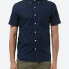 Sale - Color Broad Short Sleeve Button Down Shirt in Navy Button-Ups