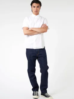 Outlet - Color Broad Short Sleeve Button Down Shirt in White Button-Ups