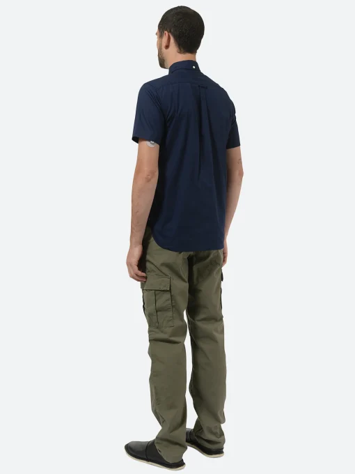 Sale - Color Broad Short Sleeve Button Down Shirt in Navy Button-Ups