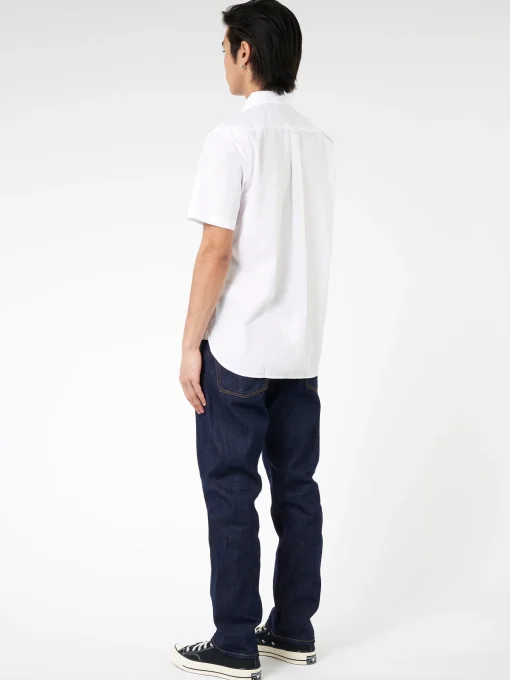 Outlet - Color Broad Short Sleeve Button Down Shirt in White Button-Ups