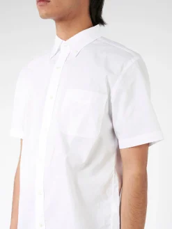 Outlet - Color Broad Short Sleeve Button Down Shirt in White Button-Ups