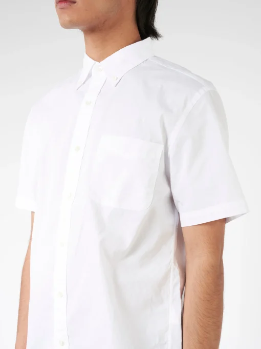 Outlet - Color Broad Short Sleeve Button Down Shirt in White Button-Ups