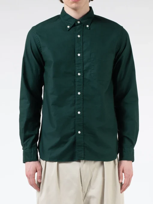 Discount - Colour Oxford Button Down Shirt in Green Button-Ups
