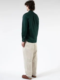 Discount - Colour Oxford Button Down Shirt in Green Button-Ups