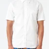 Fashion - Coolmax Short Sleeve Button Down Shirt in White Button-Ups