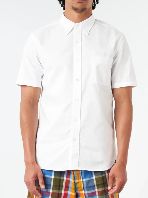 Fashion - Coolmax Short Sleeve Button Down Shirt in White Button-Ups