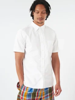 Fashion - Coolmax Short Sleeve Button Down Shirt in White Button-Ups