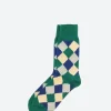 Fashion - Diamond Pattern Socks in Green Socks