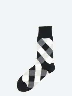 New - Diamond Pattern Socks in Black Socks