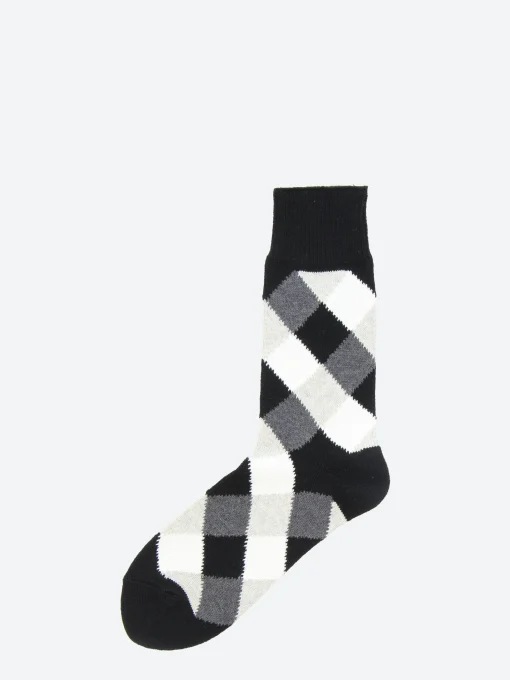 New - Diamond Pattern Socks in Black Socks