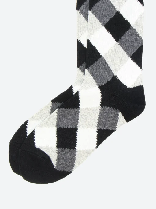 New - Diamond Pattern Socks in Black Socks