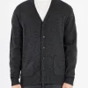 Sale - Elbow Patch Cardigan in Charcoal Grey Knitwear