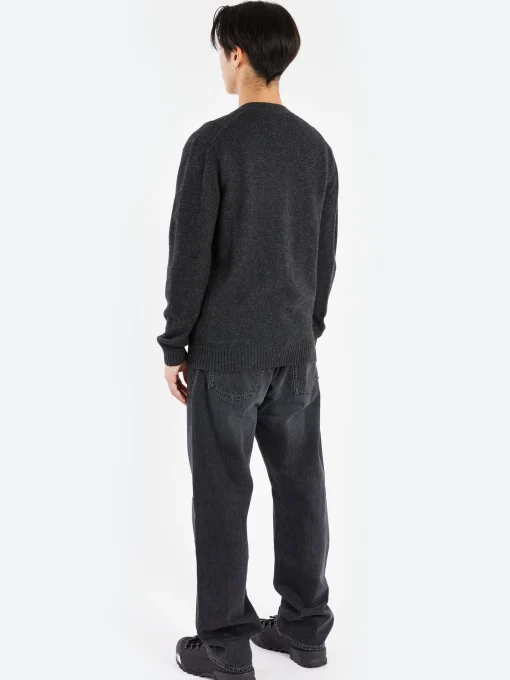Sale - Elbow Patch Cardigan in Charcoal Grey Knitwear