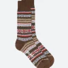 Fashion - Fair Isle Socks in Brown Socks