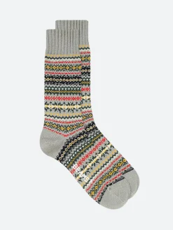Outlet - Fair Isle Socks in Grey Base Socks