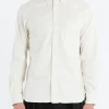 Hot - Flannel Solid Button Down Shirt in Off White Button-Ups