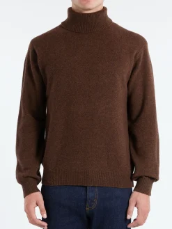 Online - 9g Wool Turtleneck in Brown Knitwear