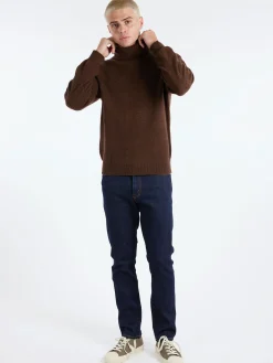 Online - 9g Wool Turtleneck in Brown Knitwear