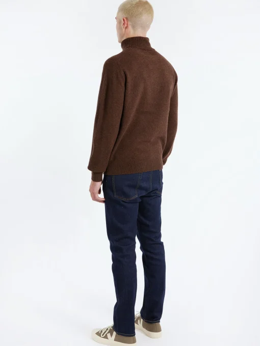 Online - 9g Wool Turtleneck in Brown Knitwear